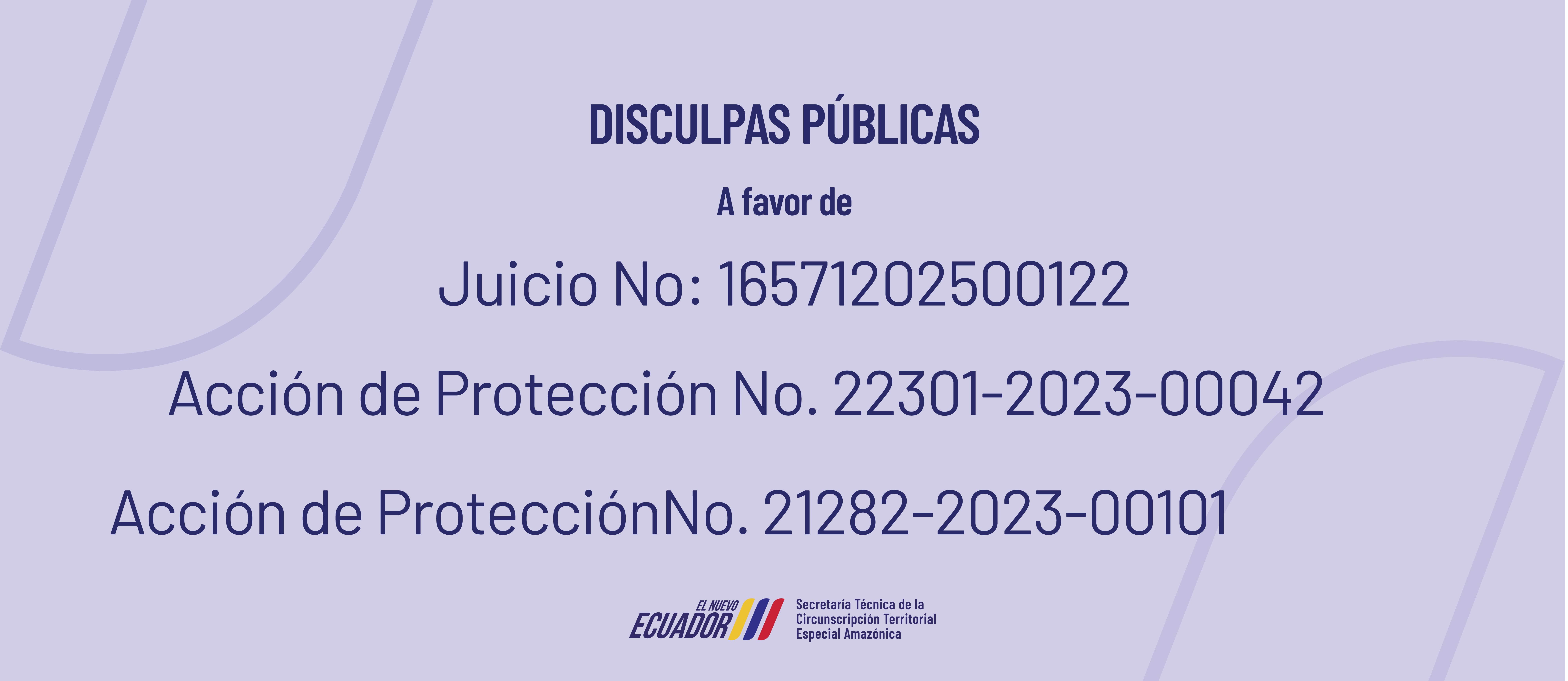 Disculpas públicas, de clic aquí para ver más información