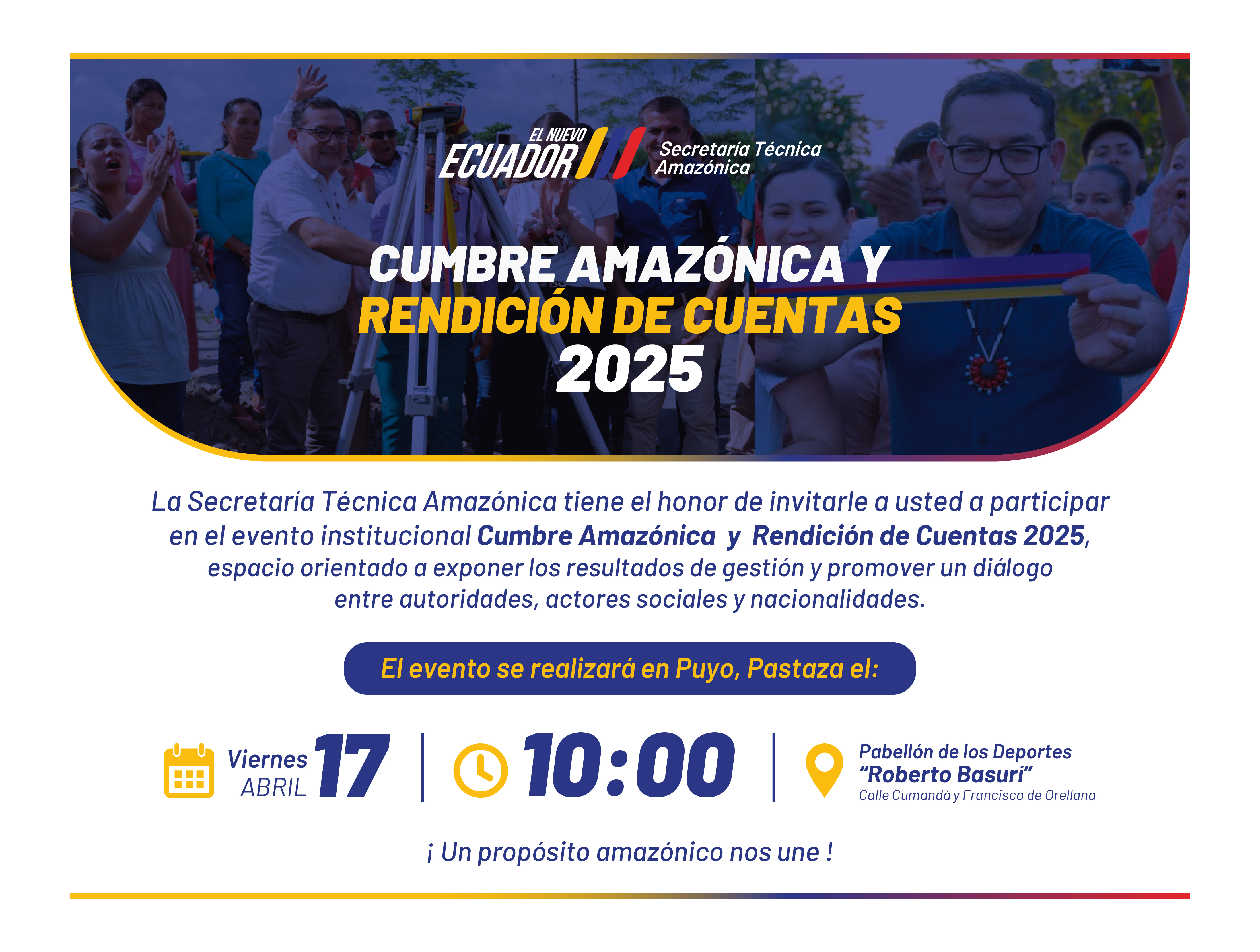 Te invitamos que nos acompañes este 17 de abril